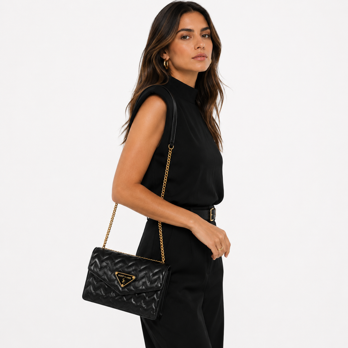 Bolsa Madalenne Tiracolo Média Couro