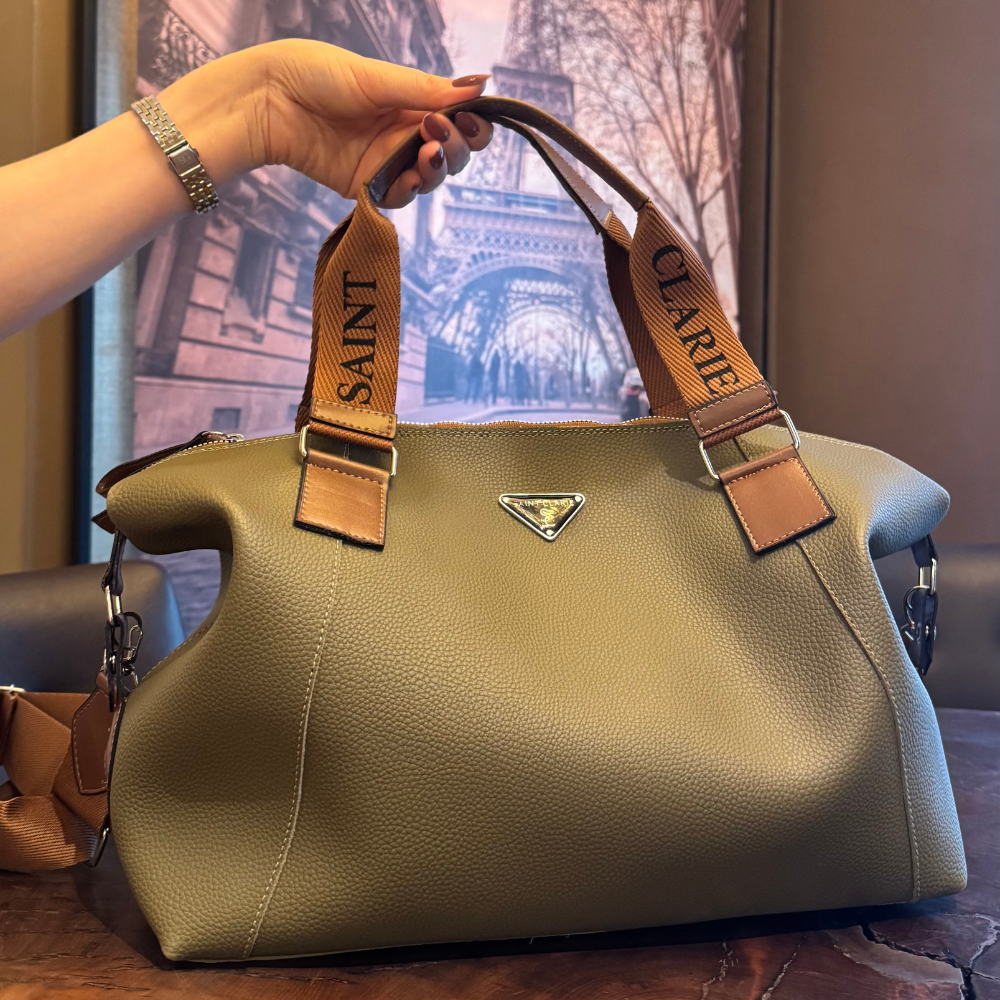 Bolsa Saint Clarie Expansível 2 em 1 Grande de Couro