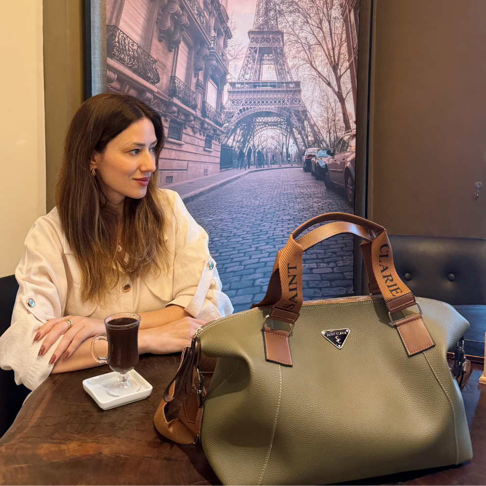 Bolsa Saint Clarie Expansível 2 em 1 Grande de Couro